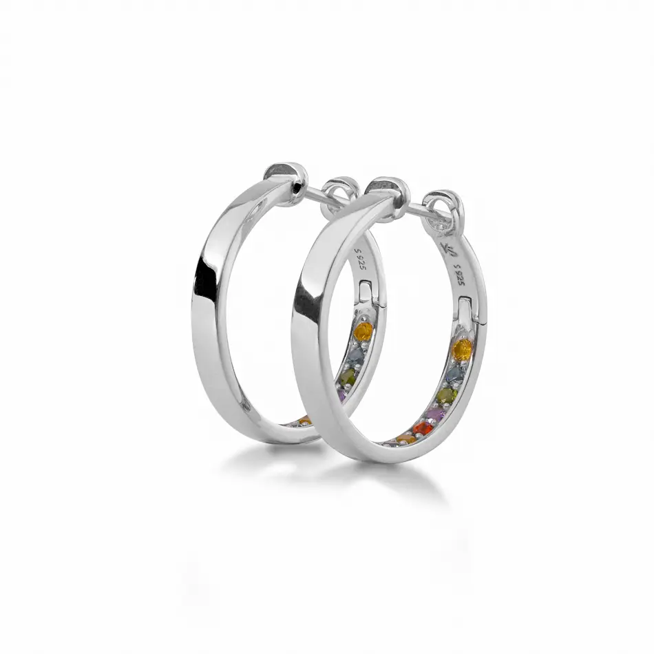 Saturn hoops earrings Multicolored - Image 3